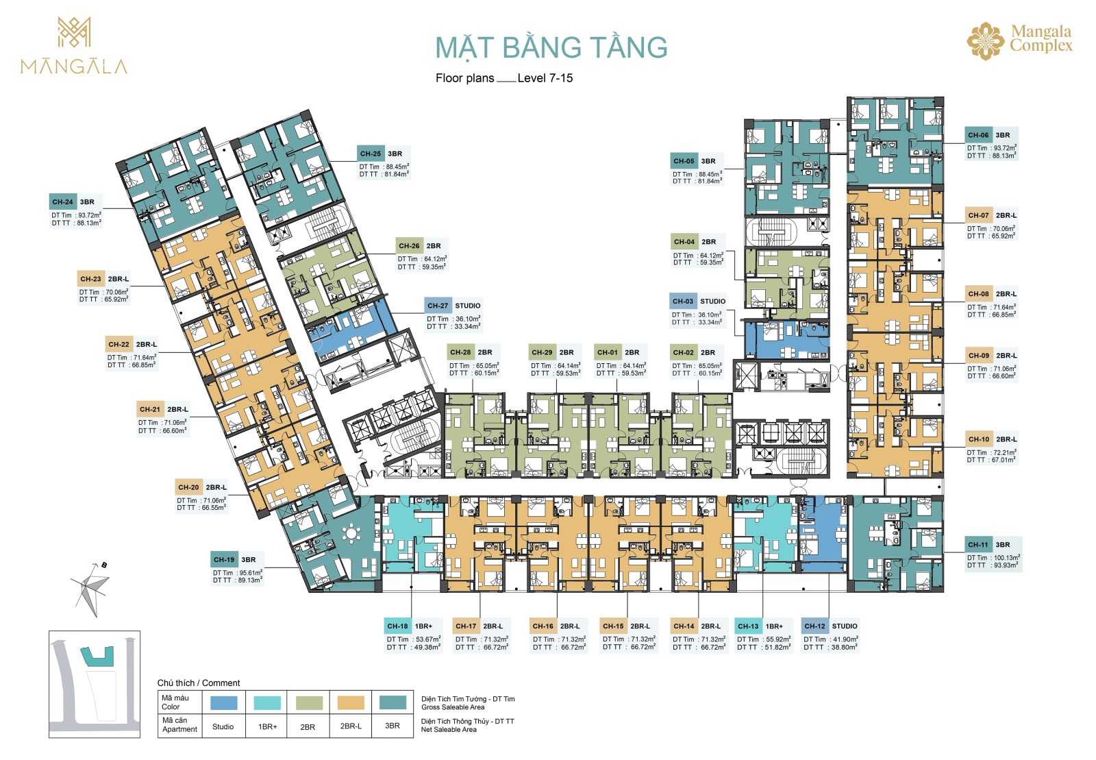 Bảng hàng chi tiết Mangala Complex - Thông tin chính thức từ chủ đầu tư