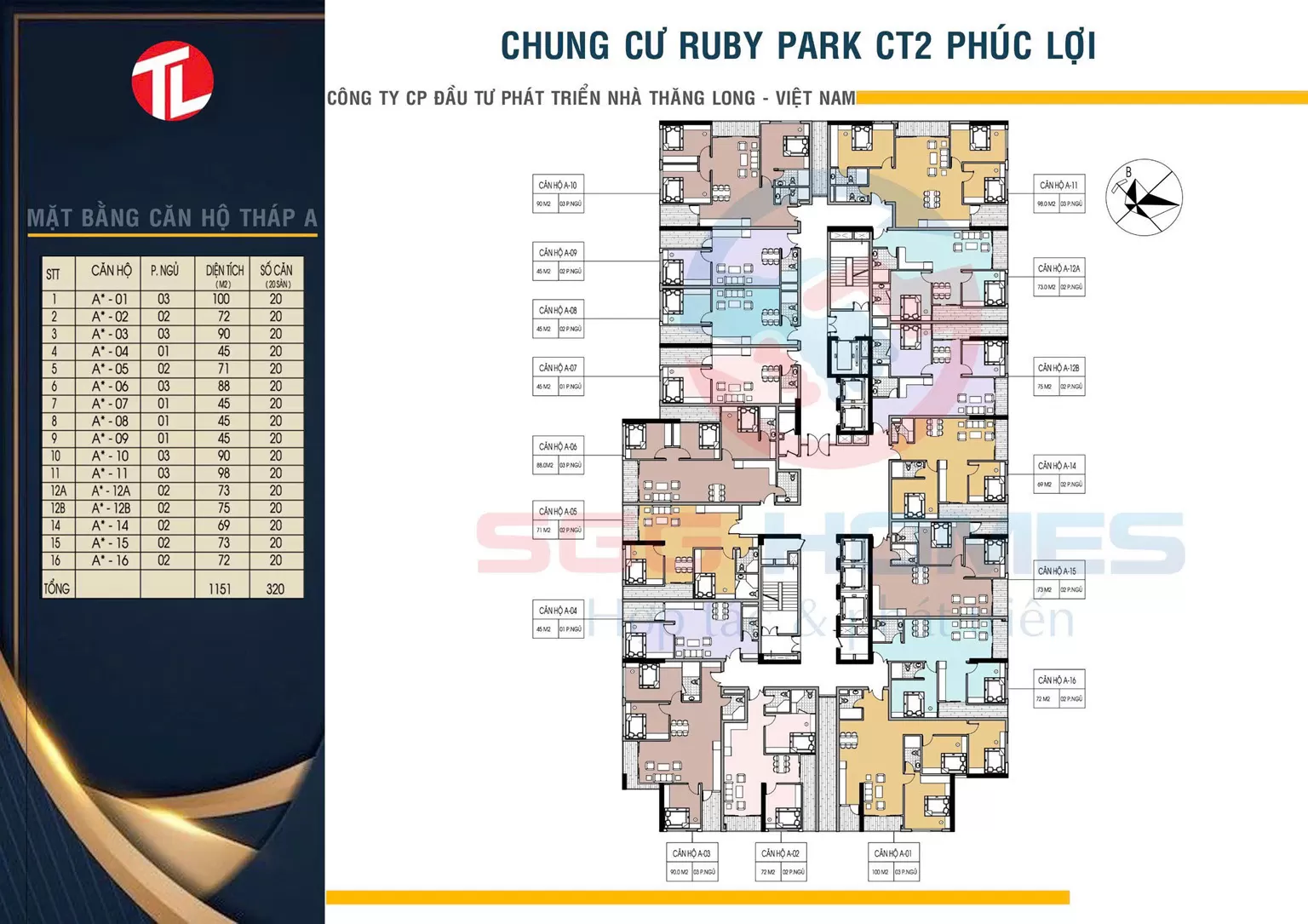 mặt bằng ruby park long biên - tháp A